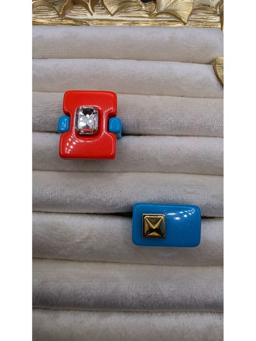 Bold Color Block Adjustable Rings Size 7